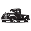 © Sadia - Classic Hauler Vintage Pickup Emblem Retro Rides Black Truck Icon, Vintage Pickup Truck Logo Monochrome Design Style