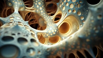 Wall Mural - abstract background organic fractal structures hole round macro geometry illustration, ornament