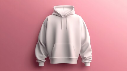 3D rendering and illustration of a blank oversized hooded sweatshirt mockup