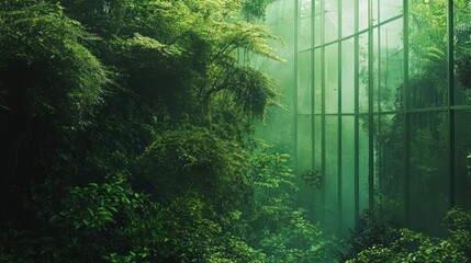 Wall Mural - Green Glass House