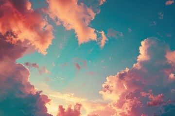 Poster - Aircraft soaring above clouds during golden hour