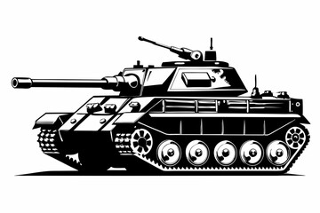 Military tank silhouette vector Illustration