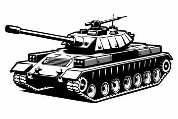 Military tank silhouette vector Illustration