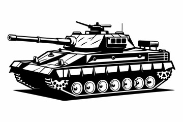 Military tank silhouette vector Illustration