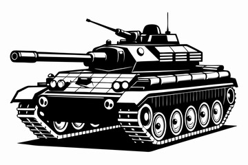 Military tank silhouette vector Illustration