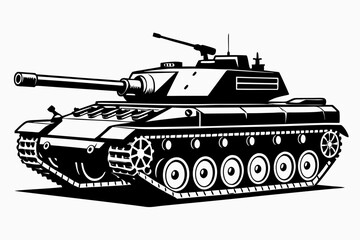 Military tank silhouette vector Illustration