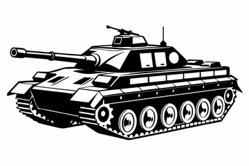 Military tank silhouette vector Illustration