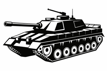 Military tank silhouette vector Illustration