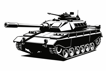 Military tank silhouette vector Illustration