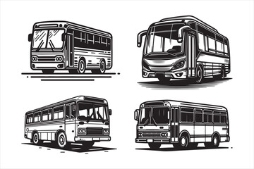 public bus silhouette vector