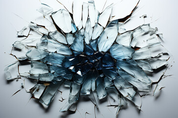 Wall Mural - a shattered mirror reflecting multiple perspectives. concept of fractured identity. generative ai.