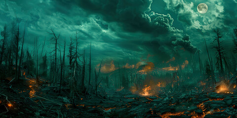 Forest fires after the apocalypse