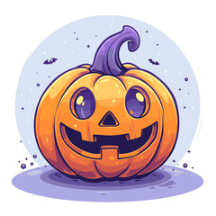 Halloween pumpkin. Vector illustration in cartoon style on white background.