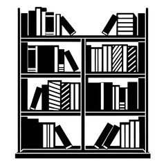 Wall Mural - bookshelf Silhouette vector art illustration