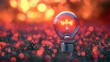 © FrozenPig - Lightbulb in a Field of Red Bokeh.