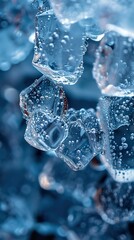 Wall Mural - Close-Up of Ice Cubes with Water Droplets