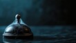 © Business Image - A neglected hotel bell, covered in cobwebs, sits on a dark counter in a dimly lit setting, symbolizing abandonment and time passing, poor service support