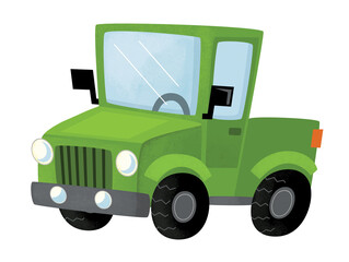 Wall Mural - cool looking cartoon terrain offroad car vehicle transportation isolated illustration for kids