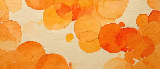 Fond cercles d'aquarelle pour l'automne, orange, papier, jaune, espace négatif