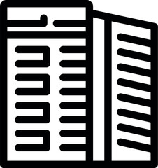 Wall Mural - black linear data center server room hosting and storing big data information icon