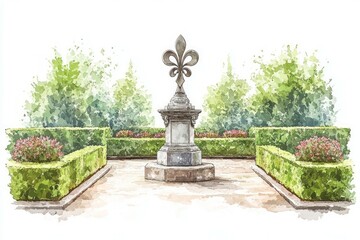 Fleur de lis Garden Sculpture Christianity Religion Spiritual Symbol