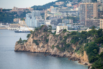 morning view on houses and harbour of monte-carlo town in monaco principality