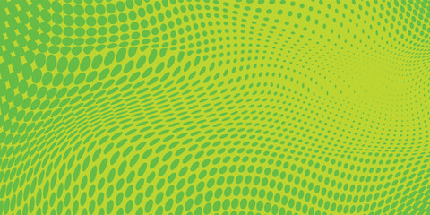 Canvas Print - Dots halftone yellow green color pattern gradient texture background.