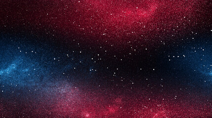 a grainy gradient background with red and blue colors, featuring sparkling glitter particles