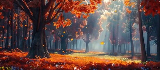 Sticker - The Autumn Sunny Forest