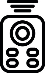 Wall Mural - simple bold outline icon of a smart home control panel sending a wireless signal