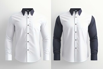 White Shirt with Black Sleeves and Collar