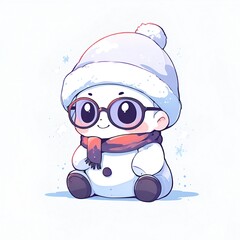 Poster - Cute Snowman in a Winter Wonderland