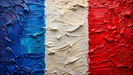 Wall Mural - Flag of France oil painting and palette knife