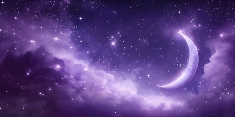 Celestial wall tapestry banner. Celestial wall tapestry isolated on purple background with copy space.