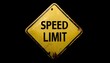 © GeorgV - Yellow Speed Limit Sign with Black Text