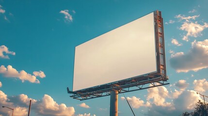 Wall Mural - Large blank outdoor billboard with sky background Promotional information for announcements and marketing details : Generative AI