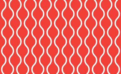 Wall Mural - seamless red and white rounded vertical zig zag lines abstract ogee pattern vector