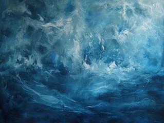 Poster - Abstract Blue Ocean Painting: Calm Seascape Artwork