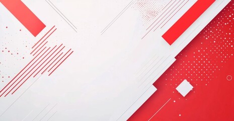 Red and White Geometric Background for Tech Company Presentation Design

