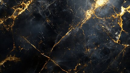 Aufkleber - Textured of the black marble background Gold and white patterned natural of dark gray marble texture black Pietra Italian marbel texture background Black marble gold pattern luxury dar : Generative AI