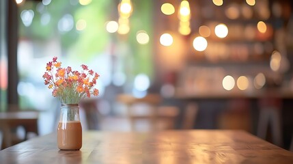 Aufkleber - Abstract blur defocus coffee shop cafe and restaurant interior background : Generative AI