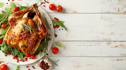 Wall Mural - Delicious poultry dish with a space for text