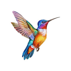 colorful hummingbird vector illustration in watercolor style