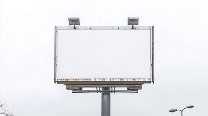 Wall Mural - Blank billboard isolated on white background : Generative AI