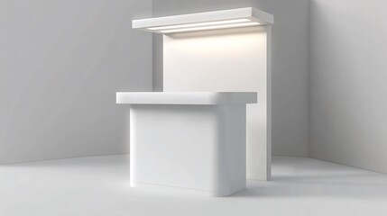 A realistic mockup of an advertising booth stand, isolated and designed to showcase products or services. Mockup