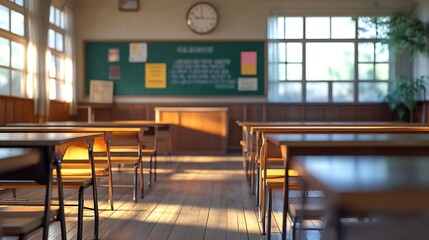 Fototapete - Classroom of school : Generative AI