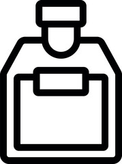 Poster - Black and white icon of a bottle with a label, perfect for representing a variety of products