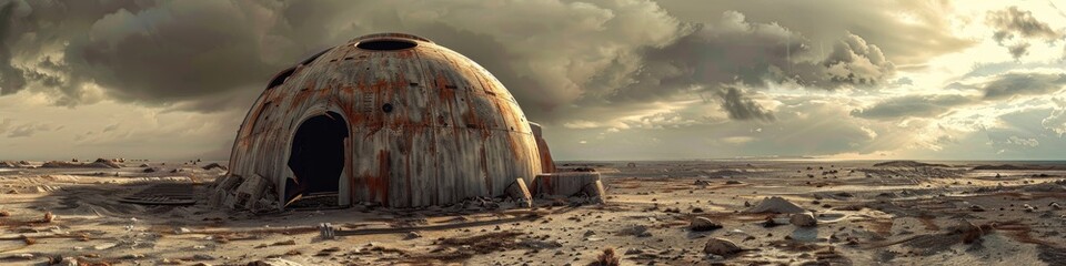 Wall Mural - Military bunker dome entrance