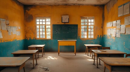 Leinwandbilder - An ordinary classroom in an African school : Generative AI