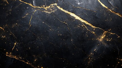 Wall Mural - Textured of the black marble background Gold and white patterned natural of dark gray marble texture black Pietra Italian marbel texture background Black marble gold pattern luxury dar : Generative AI